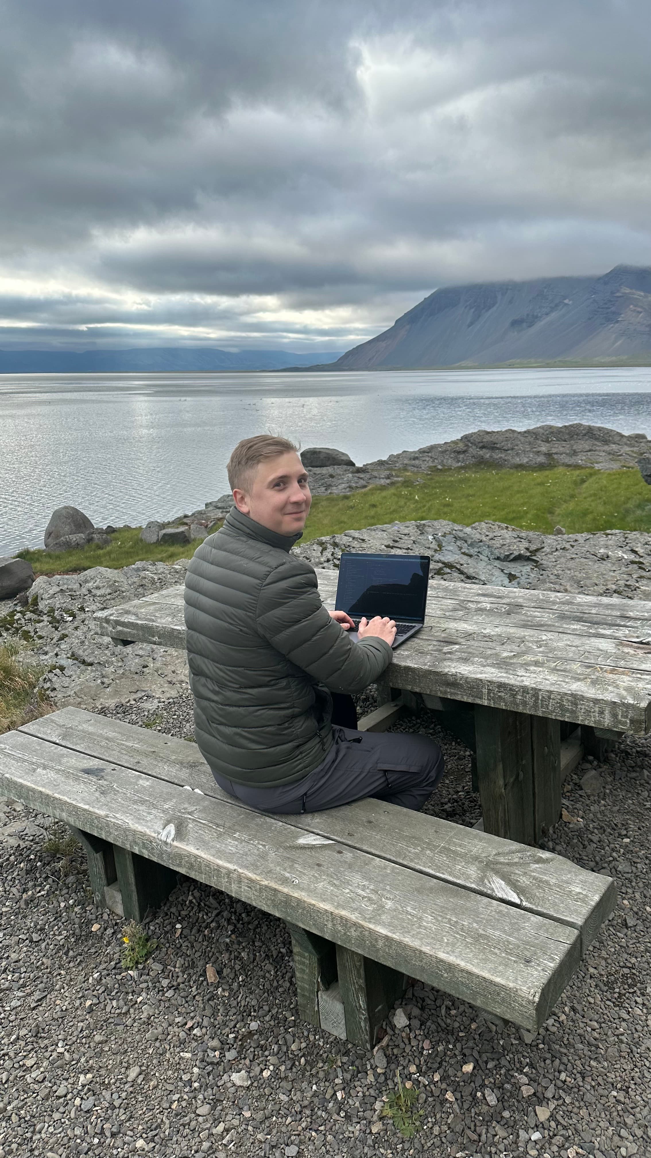 Sergey, Buscango founder, planning a trip on location in Iceland